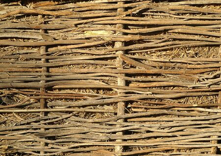 Rural texture. Wicker fenceの写真素材