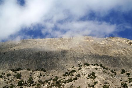Crimean rocks in cloudsの写真素材