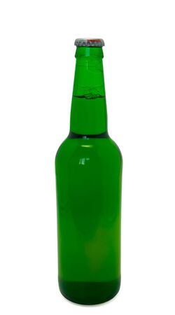 Bottle of beer on white backgroundの写真素材