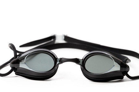 Goggles for swimming on white background の写真素材