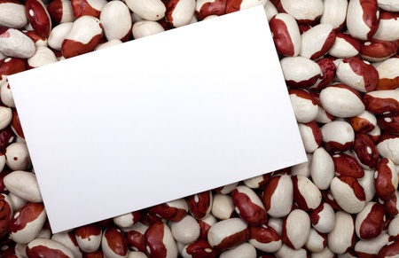 Haricot beans background with empty price card