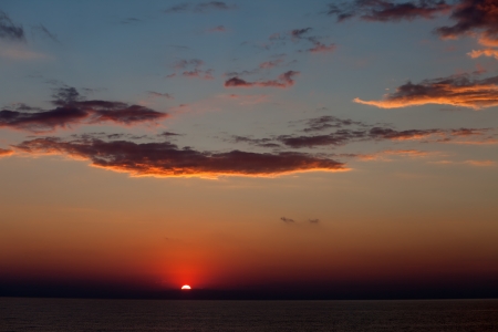 Sea sunset. Black Sea. Crimea, Ukraine.の写真素材