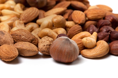 Mix of raw and roasted nuts  Cashews, hazelnuts and almonds