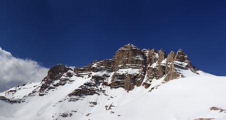 Panorama of snowy rocks at nice sun day. Turkey, Central Taurus Mountains, Aladaglar (Anti Taurus),...