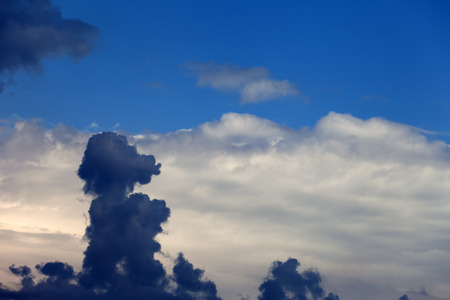 Clouds in form of animals at eveningの写真素材
