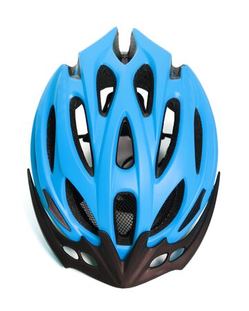 Bicycle helmet isolated on white background with shadow. Top view.の写真素材