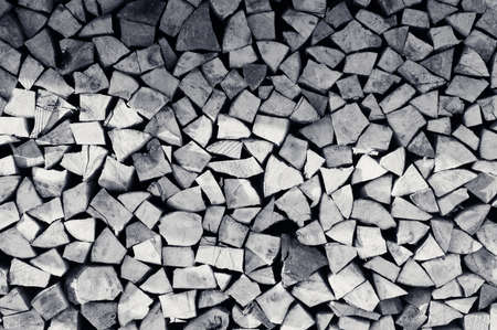 Abstract firewood natural background. Black and white toned image.の写真素材