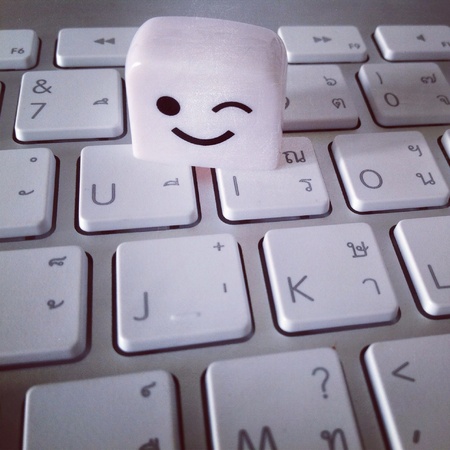 Smiley on a keyboardの素材