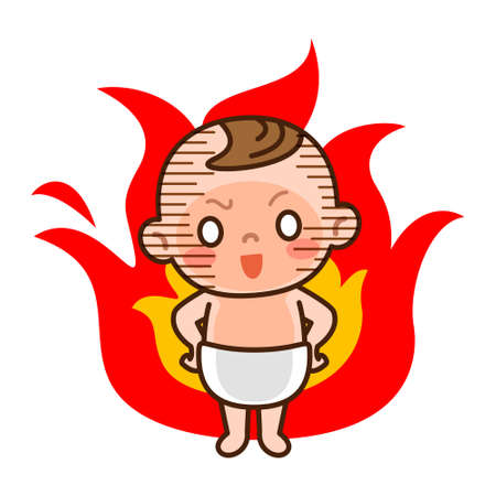 Cute baby to rageのイラスト素材