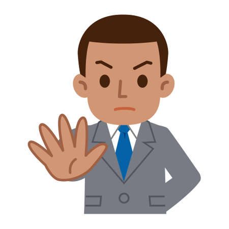 Deny young black businessmanのイラスト素材