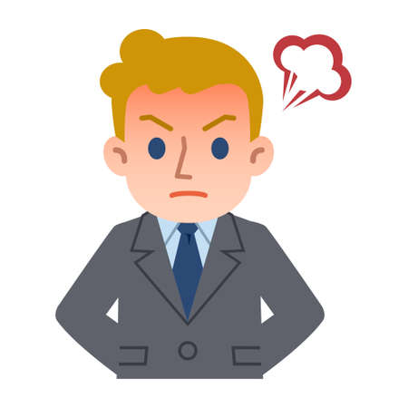 Young Caucasian businessman to rageのイラスト素材