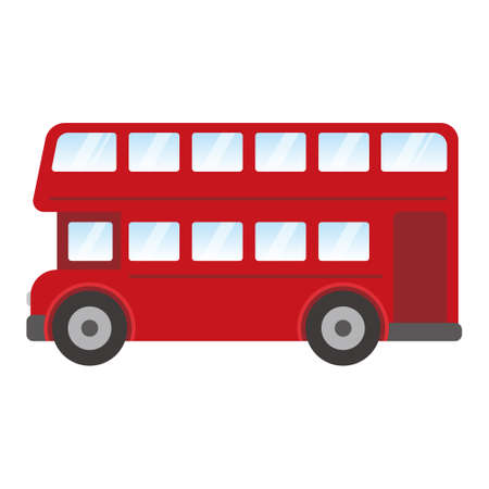 London red bus vector illustration isolated on white background