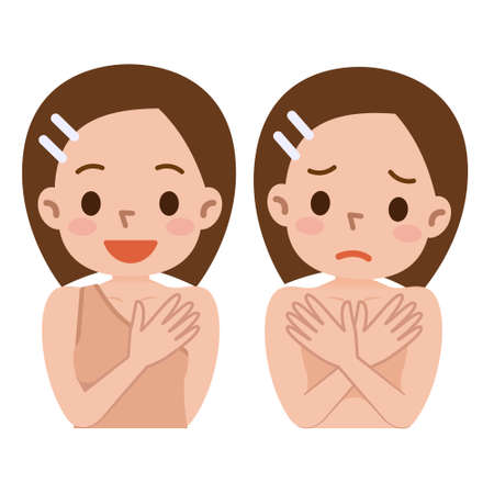 Sad woman with the smile of a womanのイラスト素材