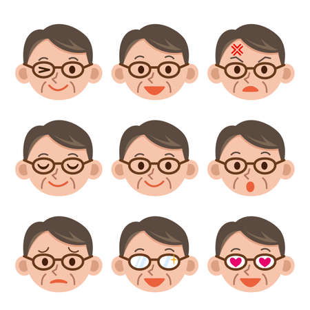 Facial expression of maleのイラスト素材