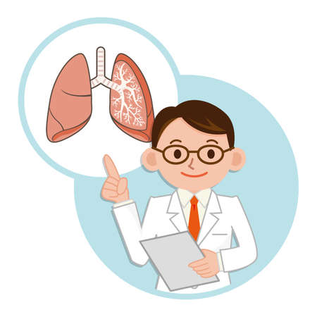 Doctor for a description of the lungsのイラスト素材