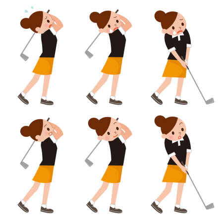 Woman to play the Golfのイラスト素材