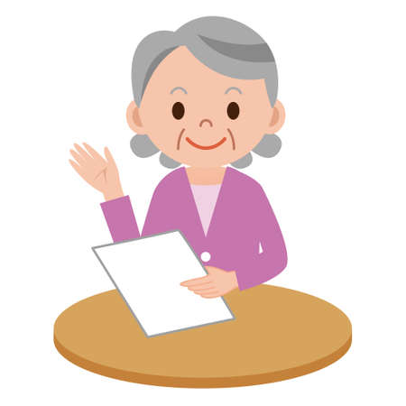 Guide's senior womanのイラスト素材