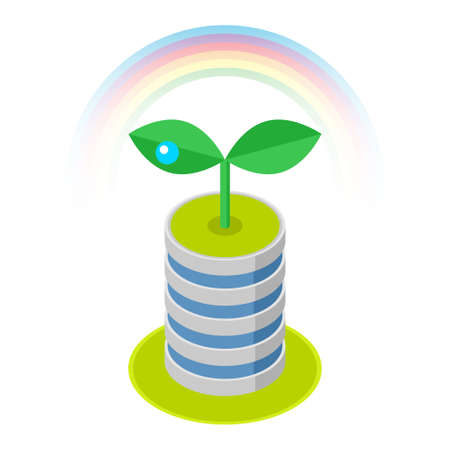 Eco Building isolated 3D conceptのイラスト素材