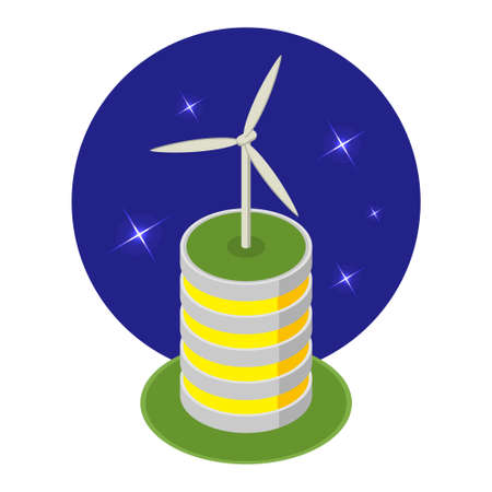 Eco Building isolated 3D conceptのイラスト素材