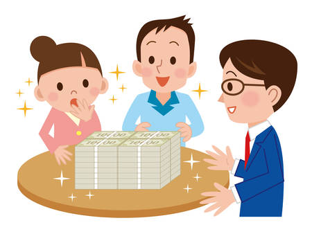 Couple that surprised a lot of moneyのイラスト素材