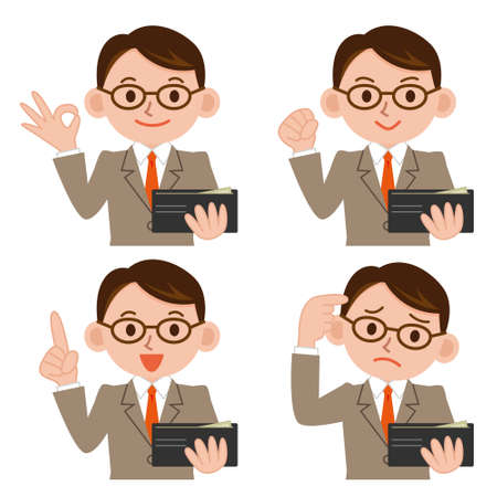 Businessman with a purseのイラスト素材