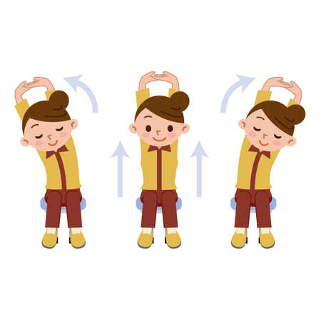 Young woman has a stretchのイラスト素材