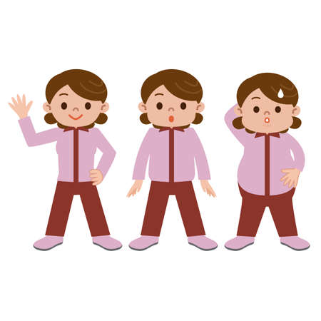 Weight change of femaleのイラスト素材