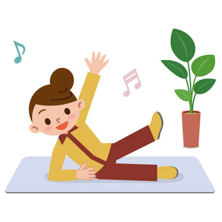 Young woman has been exerciseのイラスト素材