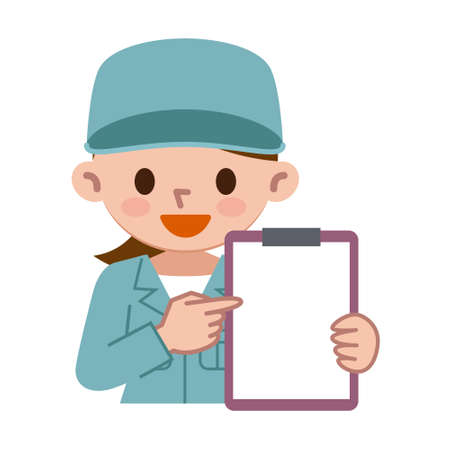 Work wear women with documentsのイラスト素材