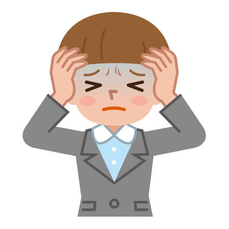 Young woman with a headacheのイラスト素材