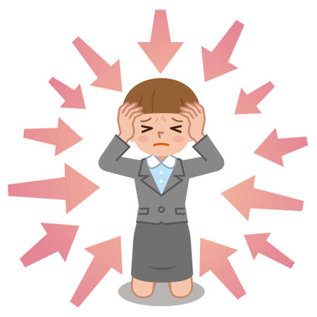 Women suffering from stressのイラスト素材