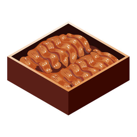 Illustration of grilled eel and rice.のイラスト素材