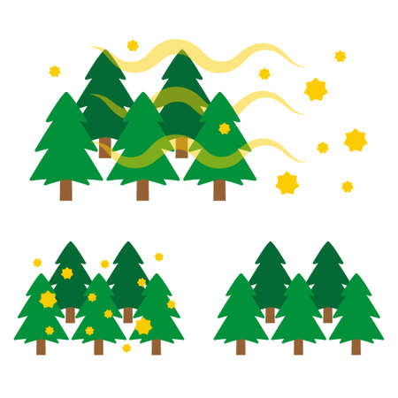 Cedar pollen illustrationのイラスト素材