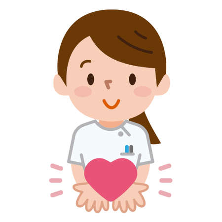 Nurse holding heart vector illustration design.のイラスト素材