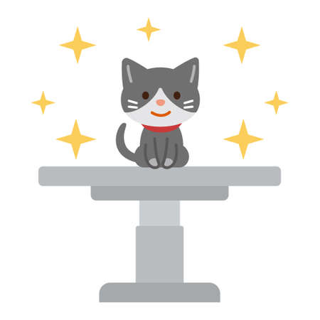 Cat on the examination tableのイラスト素材