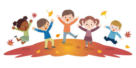Energetic kids to jumpのイラスト素材