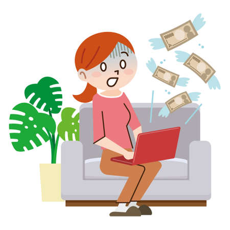 Young woman to a net loss in businessのイラスト素材