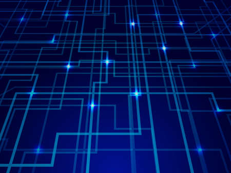 Abstract Lines Circuit Lights technology conceptのイラスト素材