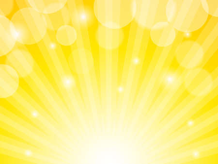 sun vector with lens flare yellow abstract backgroundのイラスト素材