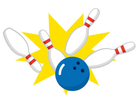 Skittles and Bowling Ball on Transparent Backgroundのイラスト素材