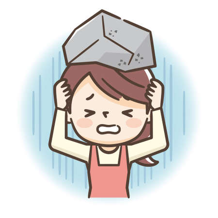 Image of housewife who has troubleのイラスト素材