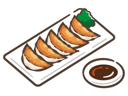 Illustration of Chinese food dumplingのイラスト素材