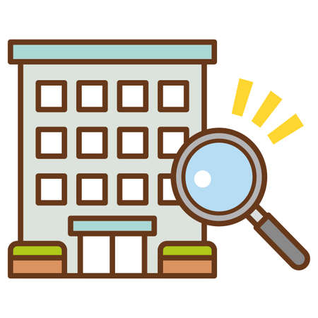 Apartment search.The concept of real estate search.のイラスト素材