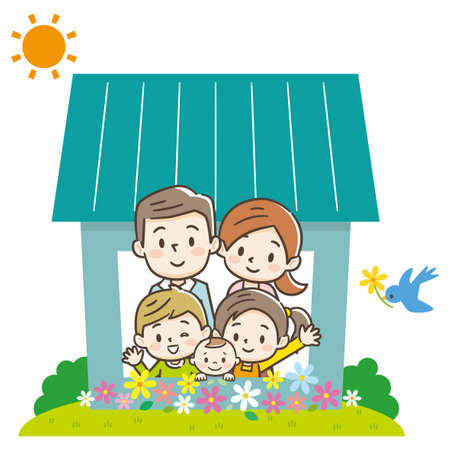 Concept of the home of a young happy family.のイラスト素材