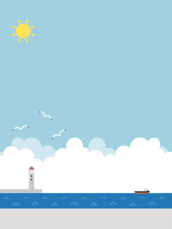 Blue sky and sea backgroundのイラスト素材