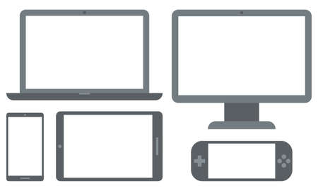 Device Icons vector illustration of responsive design for presentationのイラスト素材