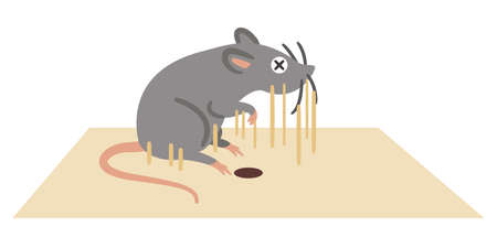 Pest Glue Trap Vector. Glued Household Rodents.のイラスト素材