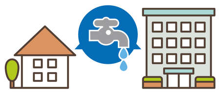 Water leak image of a houseのイラスト素材