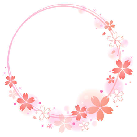 Illustration of cherry blossom frame decorationのイラスト素材