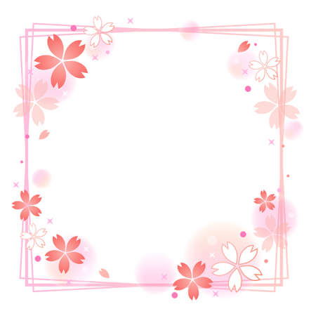 Illustration of cherry blossom frame decorationのイラスト素材